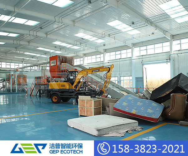 大件家具破碎機(jī)項(xiàng)目案例，大件垃圾處理流程方案